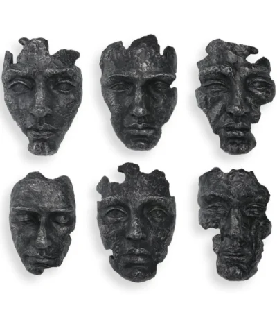 ESCULTURAS PORTA RETRATO GRISES (SET 6 PZAS.)